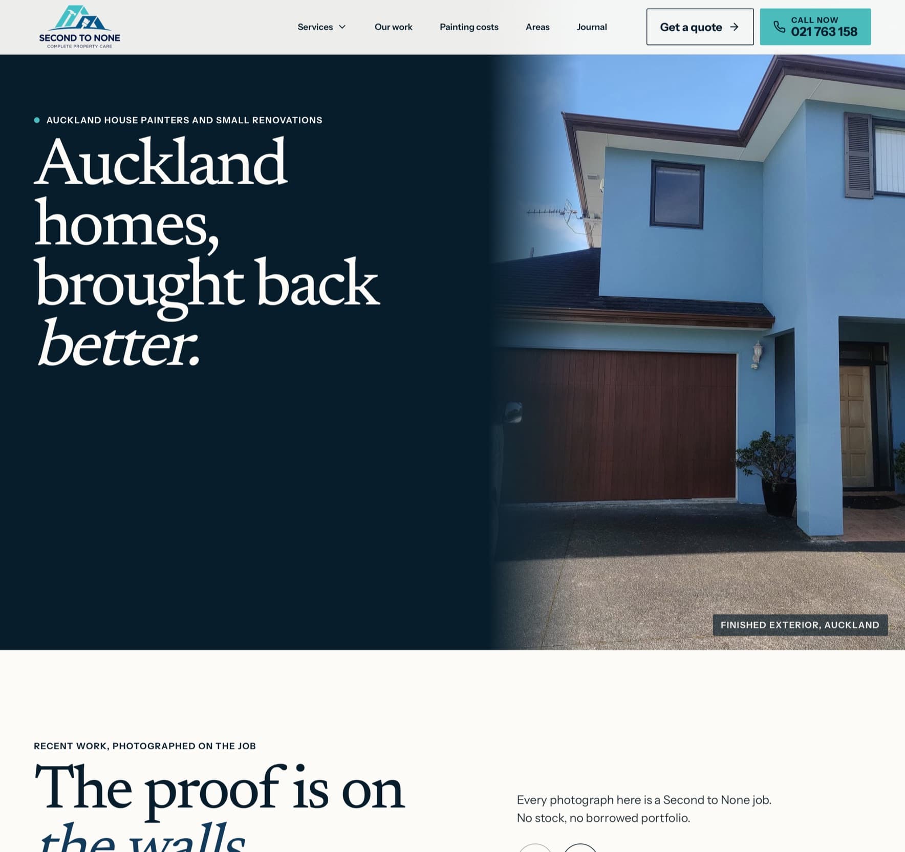 Second to None website after the rebuild